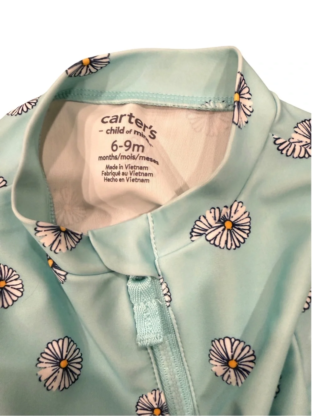 NWT 6-9M Carter's Child of Mine Baby Girl Long- Sleeve Rash Guard Swimsuit